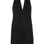 Bokumaia Behati Mini Dress Black halter neck silhouette in textured cotton