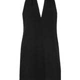 Bokumaia Behati Mini Dress Black halter neck silhouette in textured cotton
