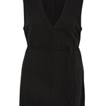 Bokumaia Blanca Mini Dress Black v-neck sleeveless shift dress in textured linen