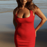 Solstice Midi Dress Red