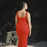 Solstice Midi Dress Red