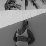 White high-waisted, cheeky cut bikini bottom made from premium textured 5D fabric with power mesh lining to contour, sculpt and give superior support.