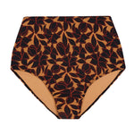 Bokumaia Fior Bottom Noir Hibiscus – high-waisted full coverage floral bikini brief