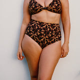 Delphine Top Noir Hibiscus